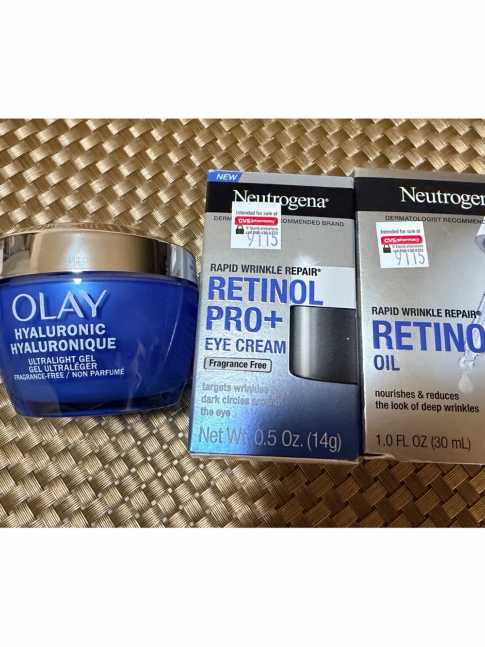 Neutrogena Retinol Pro+ Eye Cream & Retinol Oil with Blue Olay Hyaluronic Gel